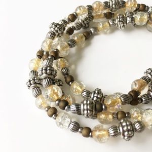 Tibetan Silver Beaded Boho Wrap Bracelet NEW